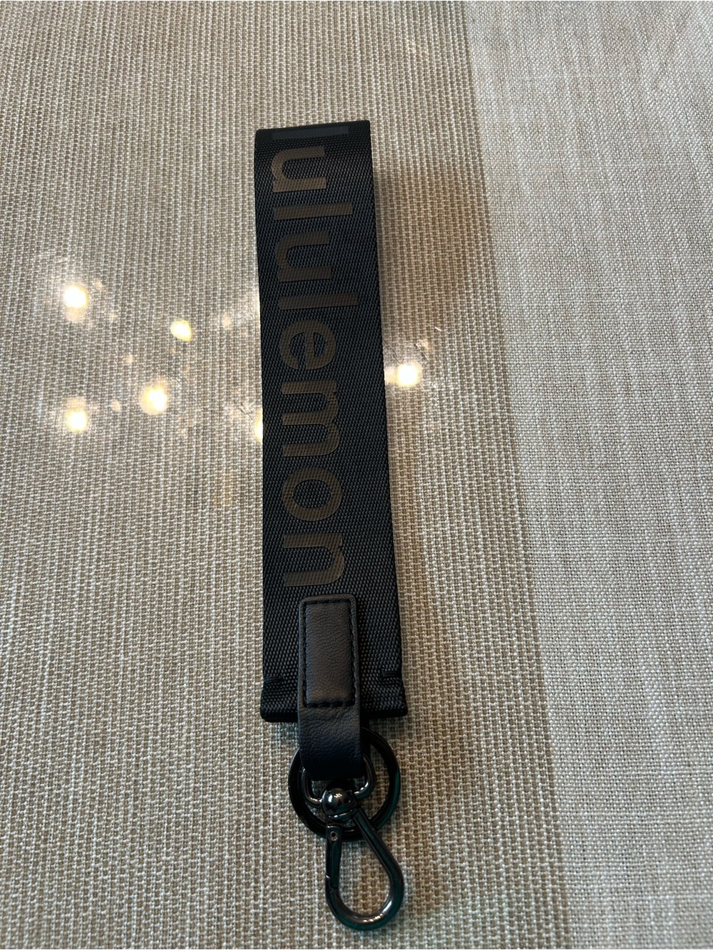 lululemon athletica Black Logo Key Wrist Strap